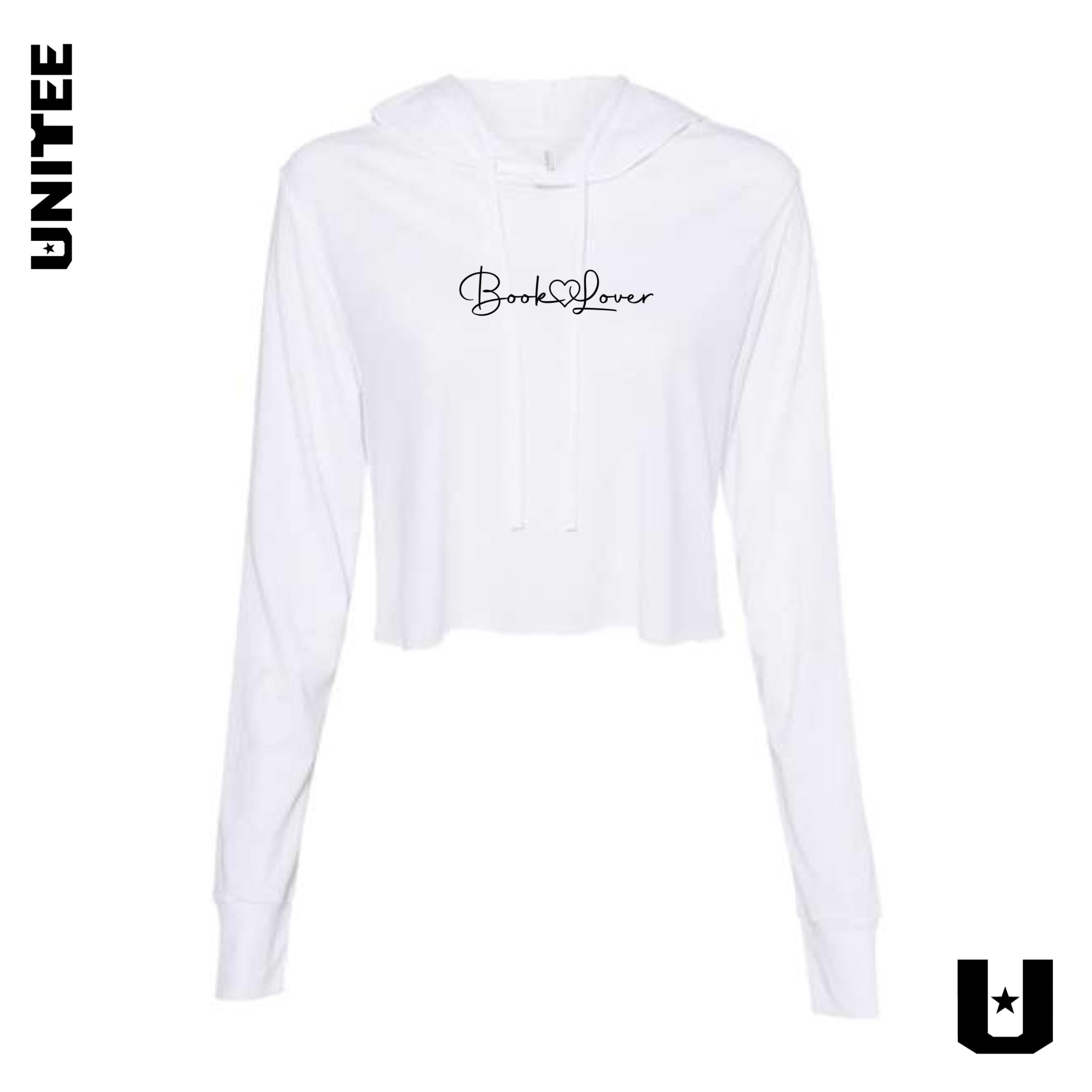 Book Lover Script Cropped Hoodie
