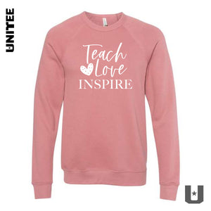 Teach Love Inspire Adult Crewneck Sweatshirt