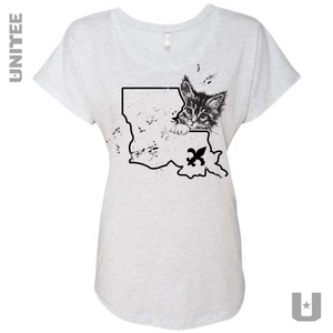Louisiana Cat Attack Ladies Tshirt