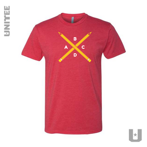 X Pencil Marks The Spot Tshirt: Red Edition
