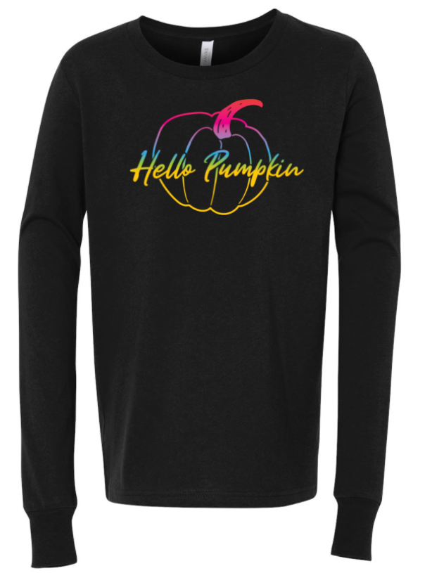 Neon Pumpkin YOUTH Long Sleeve Unisex Tee